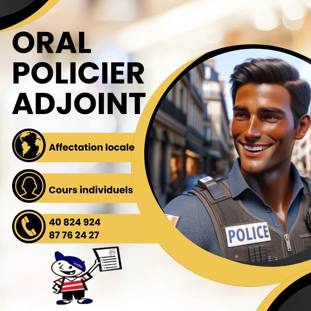 Affiche de la préparation à l'oral de Policier adjoint, cours individuels
